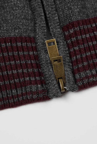 ASOBIO Merino Wool Zip-Up Cardigan