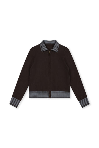 ASOBIO Merino Wool Zip-Up Cardigan