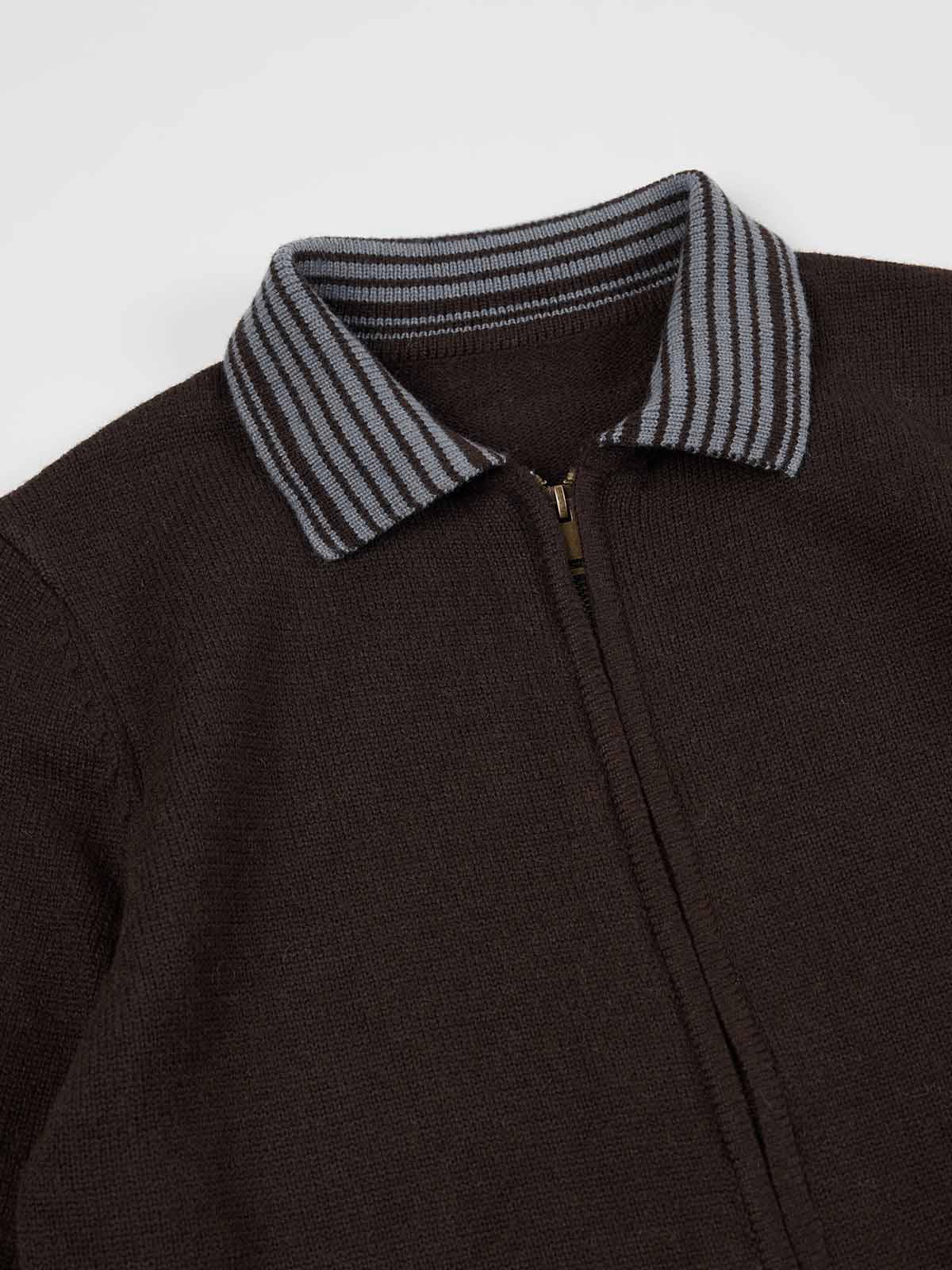 ASOBIO Merino Wool Zip-Up Cardigan