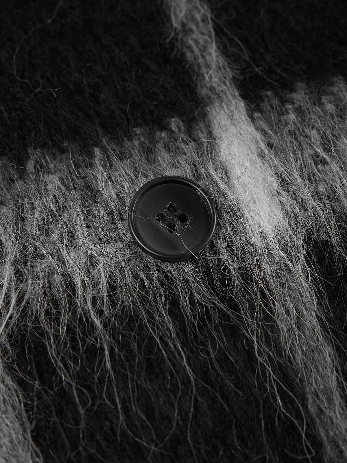 ASOBIO Checked Double-Faced Wool Long Coat with Removable Scarf