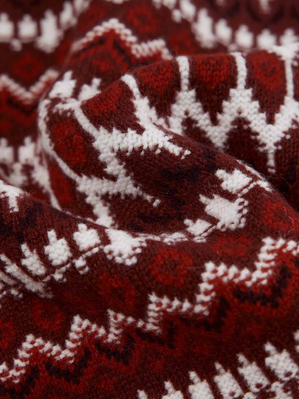 ASOBIO 100% Wool Fair Isle Cardigan