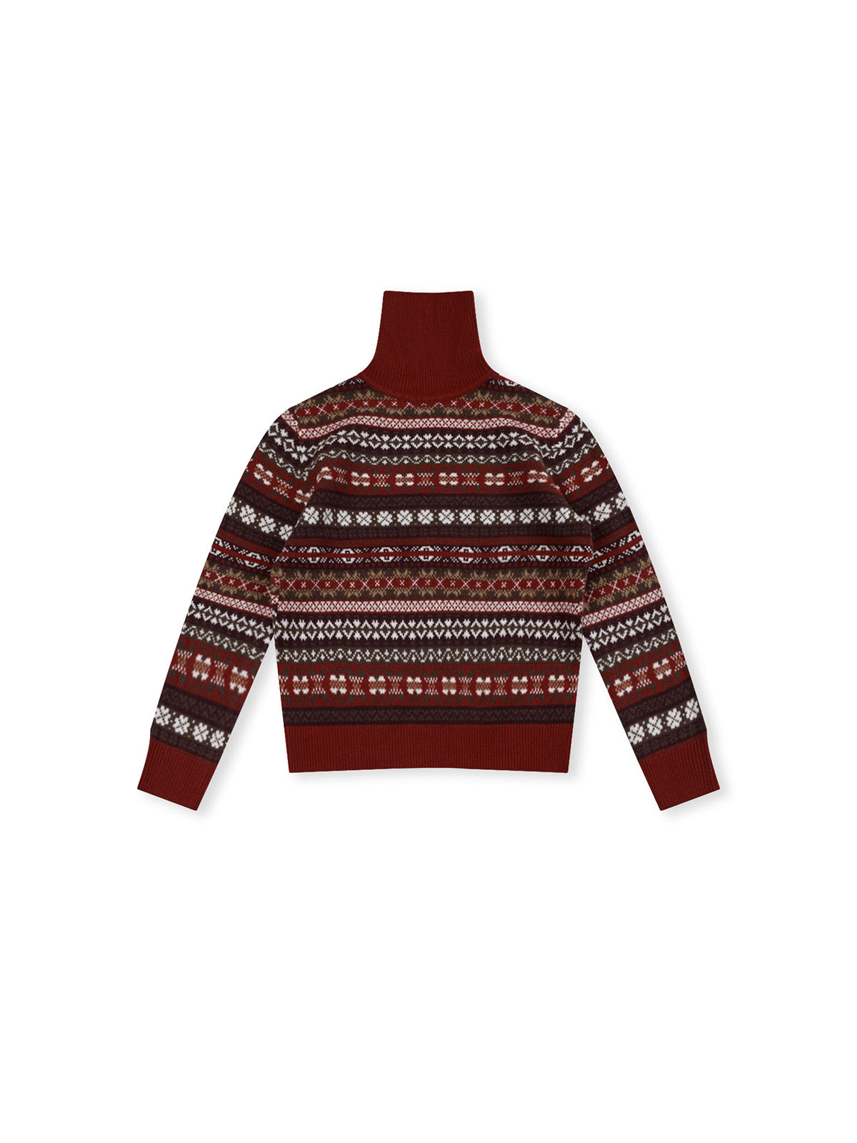 ASOBIO 100% Wool Fair Isle Pullover Sweater