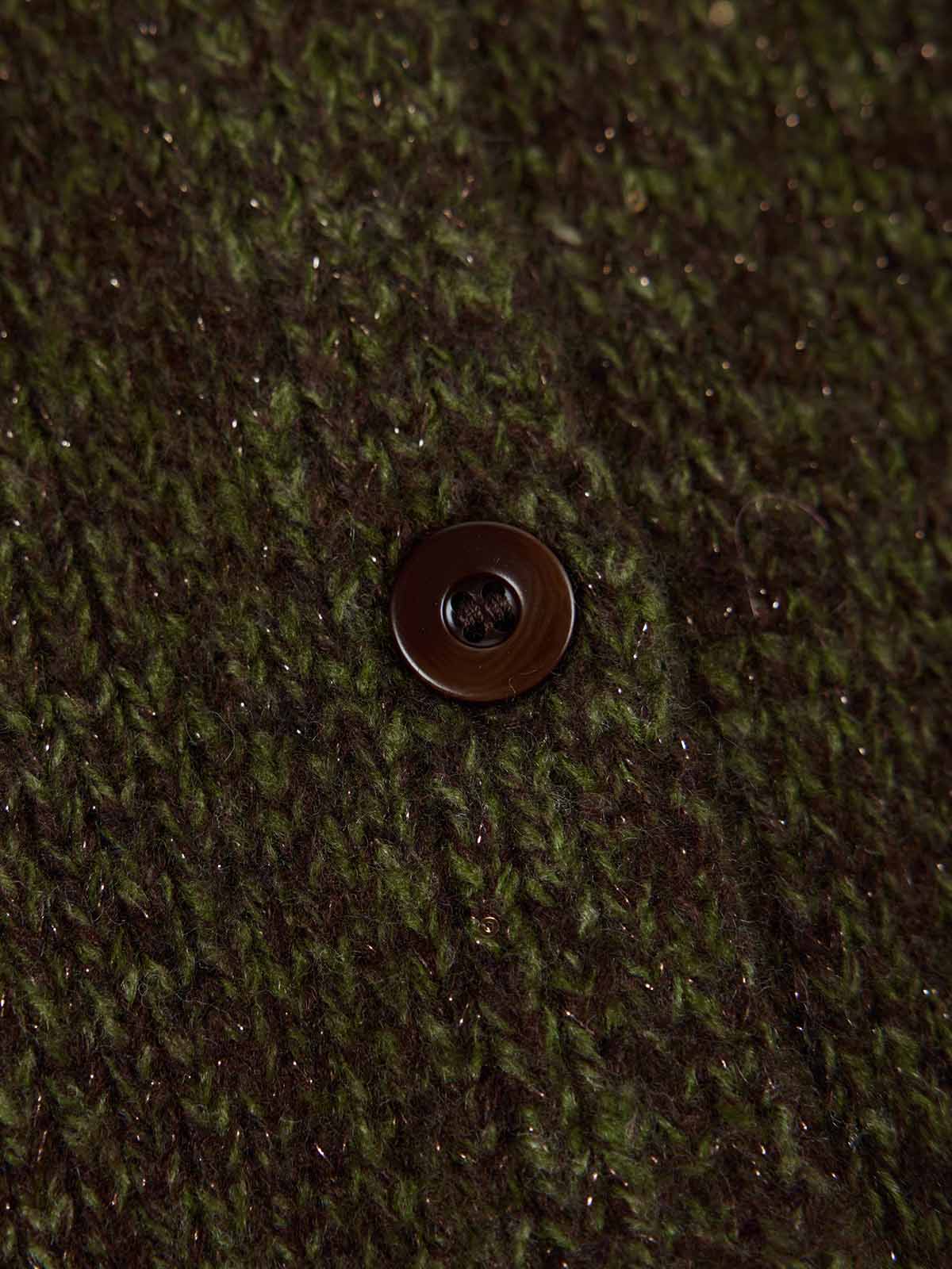 ASOBIO Mélange Wool Button-Front Cardigan