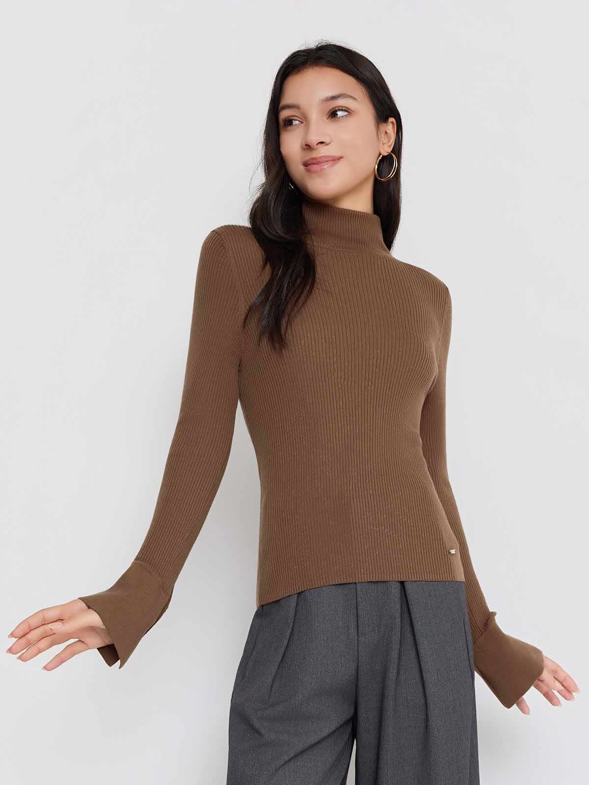 ASOBIO 100% Merino Wool Turtleneck Sweater