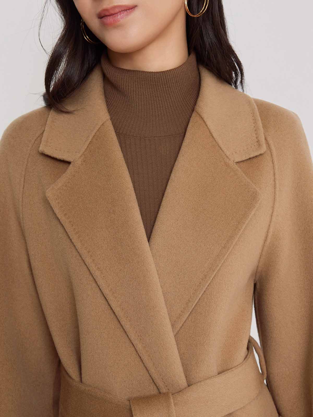 ASOBIO Double-Faced Wool Wrap Coat