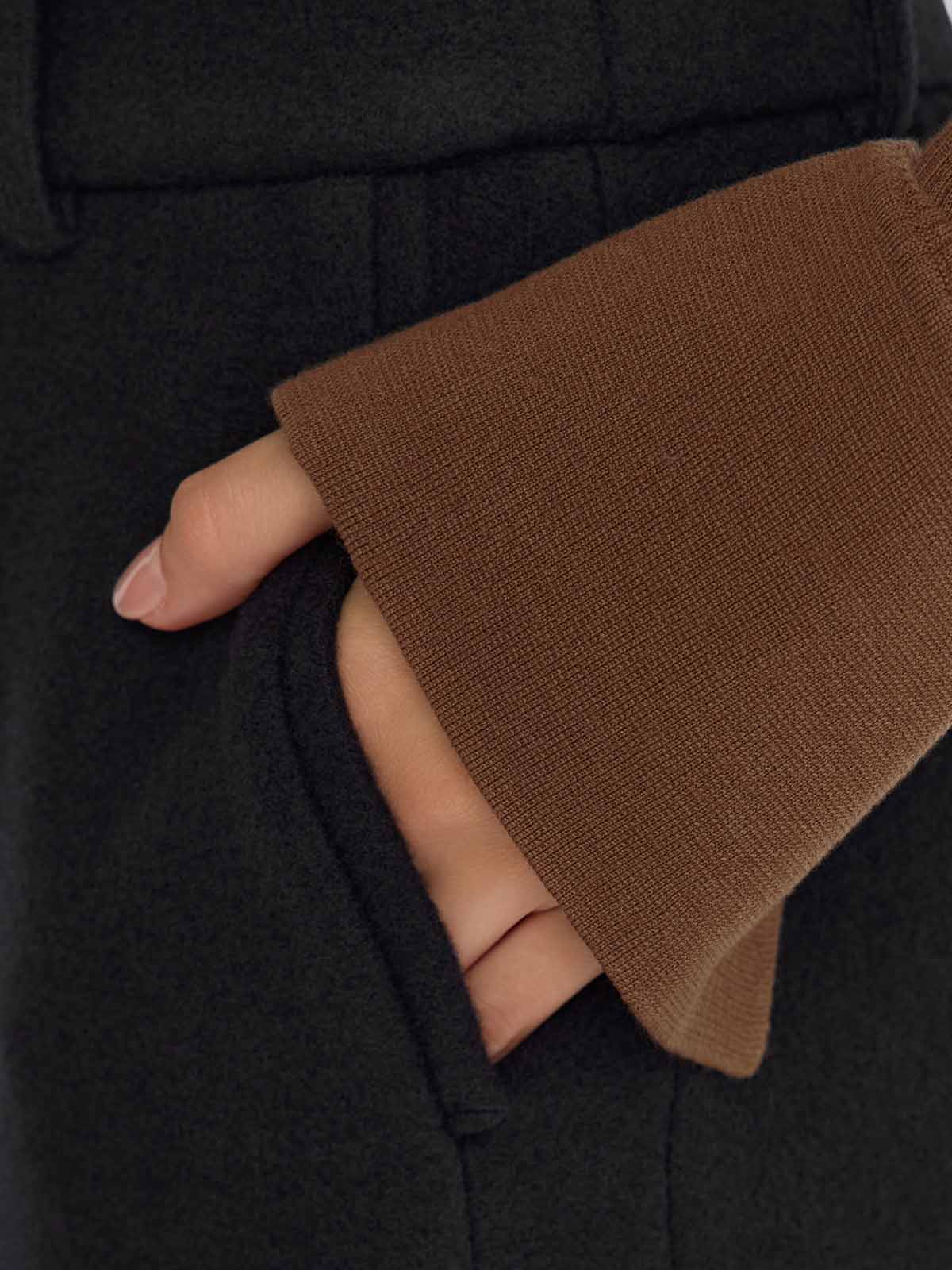 ASOBIO Mid-Rise Wool-Blend Barrel Pant