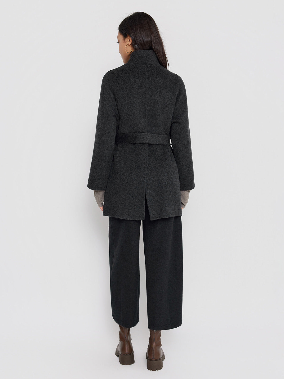 ASOBIO Double-Faced Double-Breasted Wrap Coat