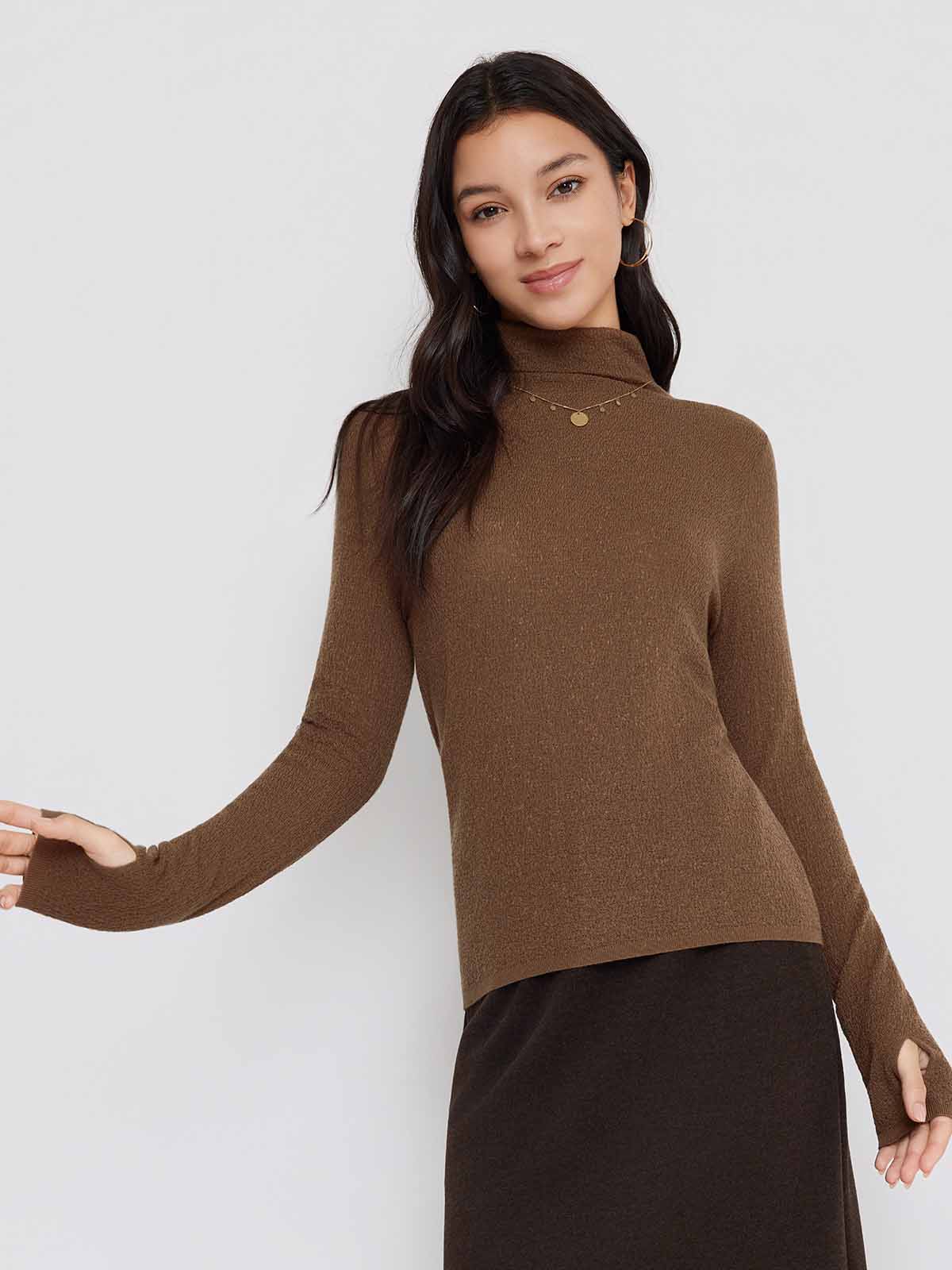 100% Extra-Fine Merino Wool Turtleneck Sweater