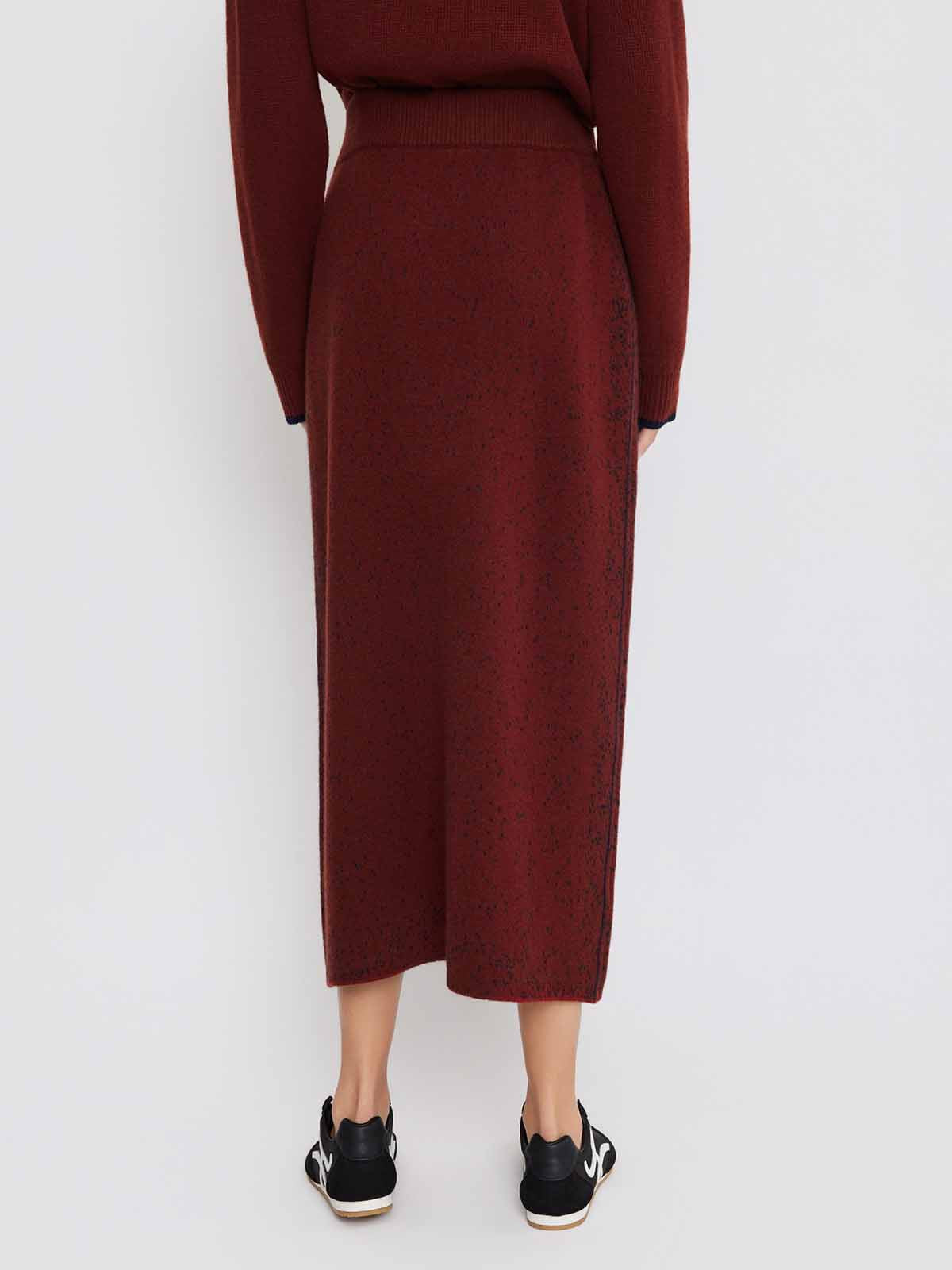 ASOBIO 100% Wool Knit Midi Skirt