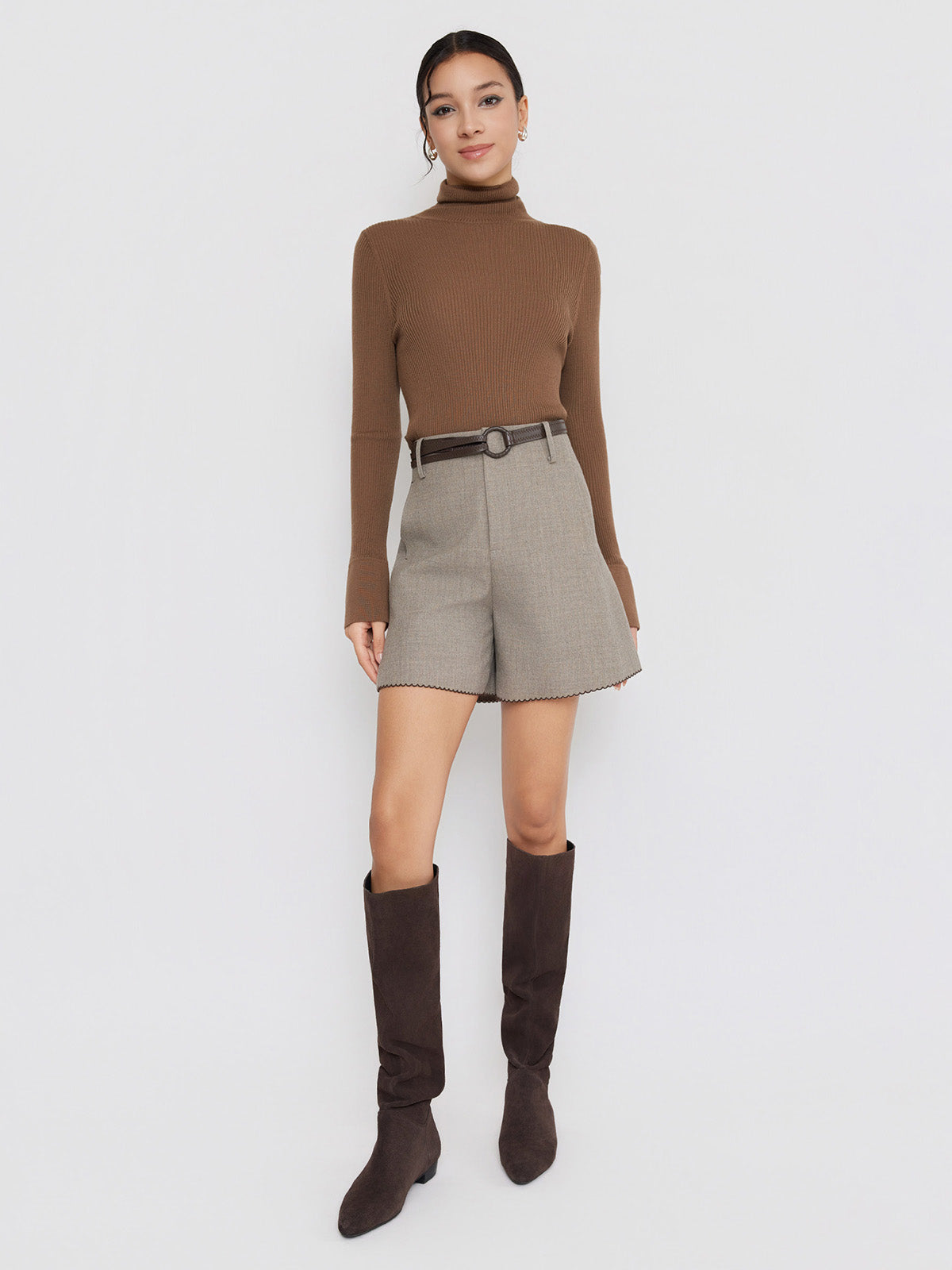 ASOBIO High-Waist Belted Short