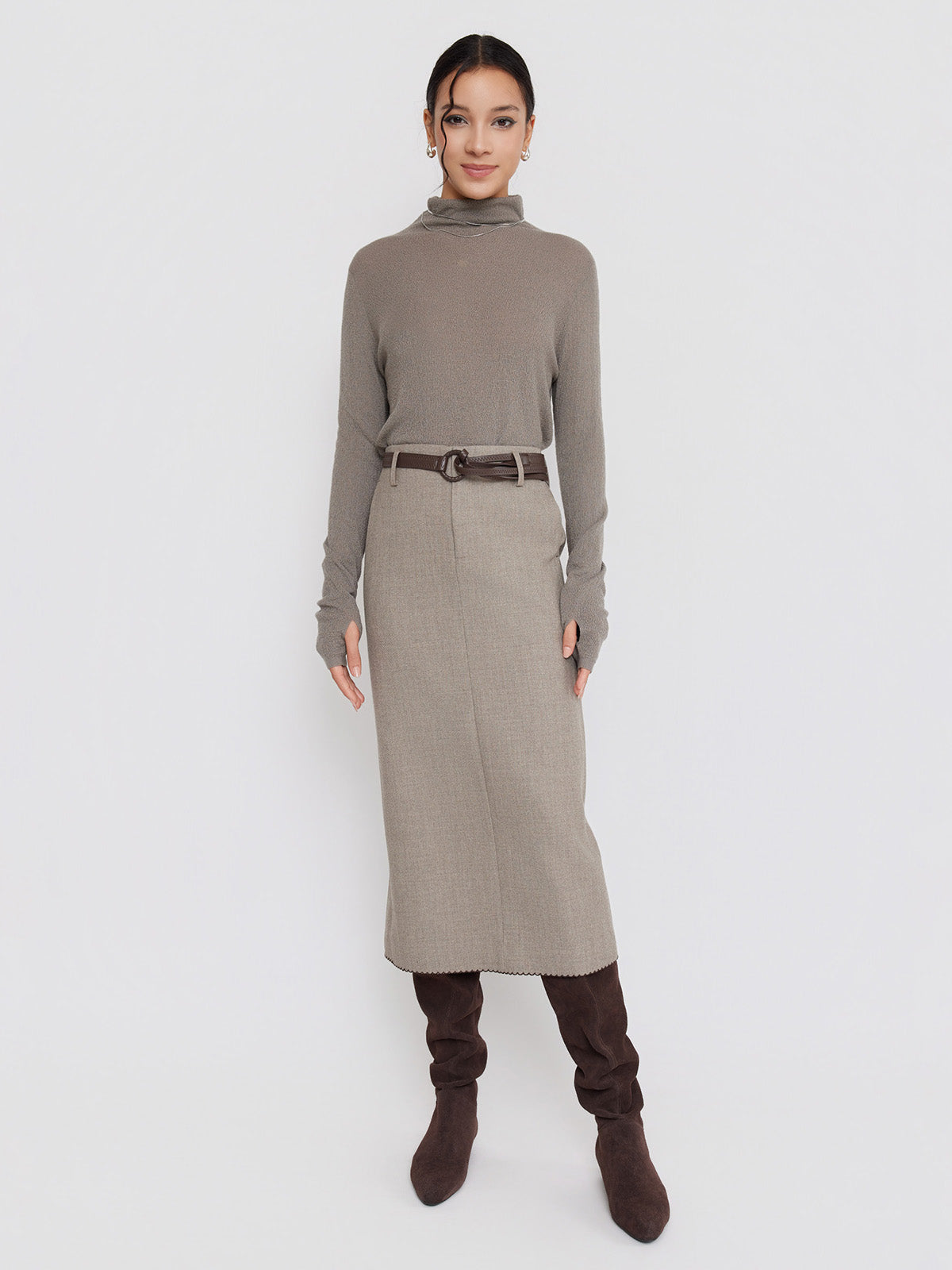 100% Extra-Fine Merino Wool Turtleneck Sweater