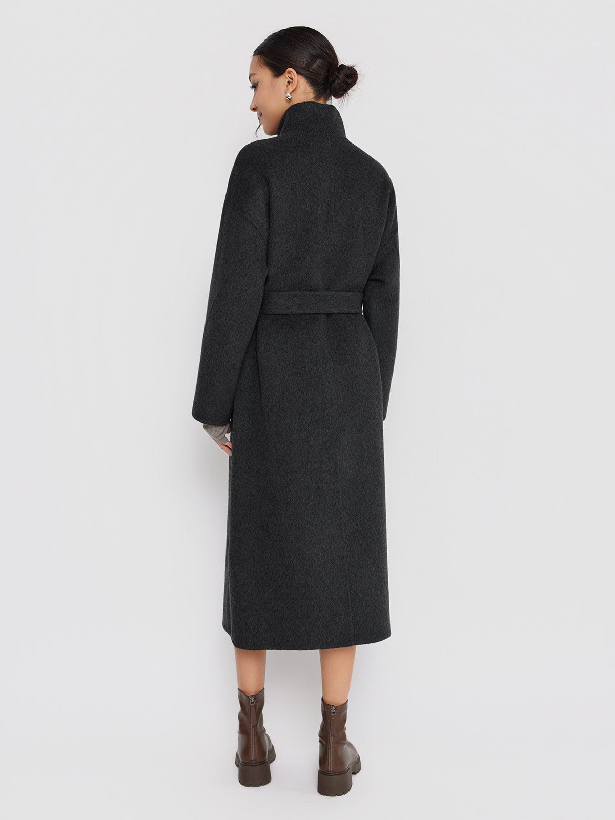 ASOBIO Minimal Long Wool-Alpaca Wrap Coat