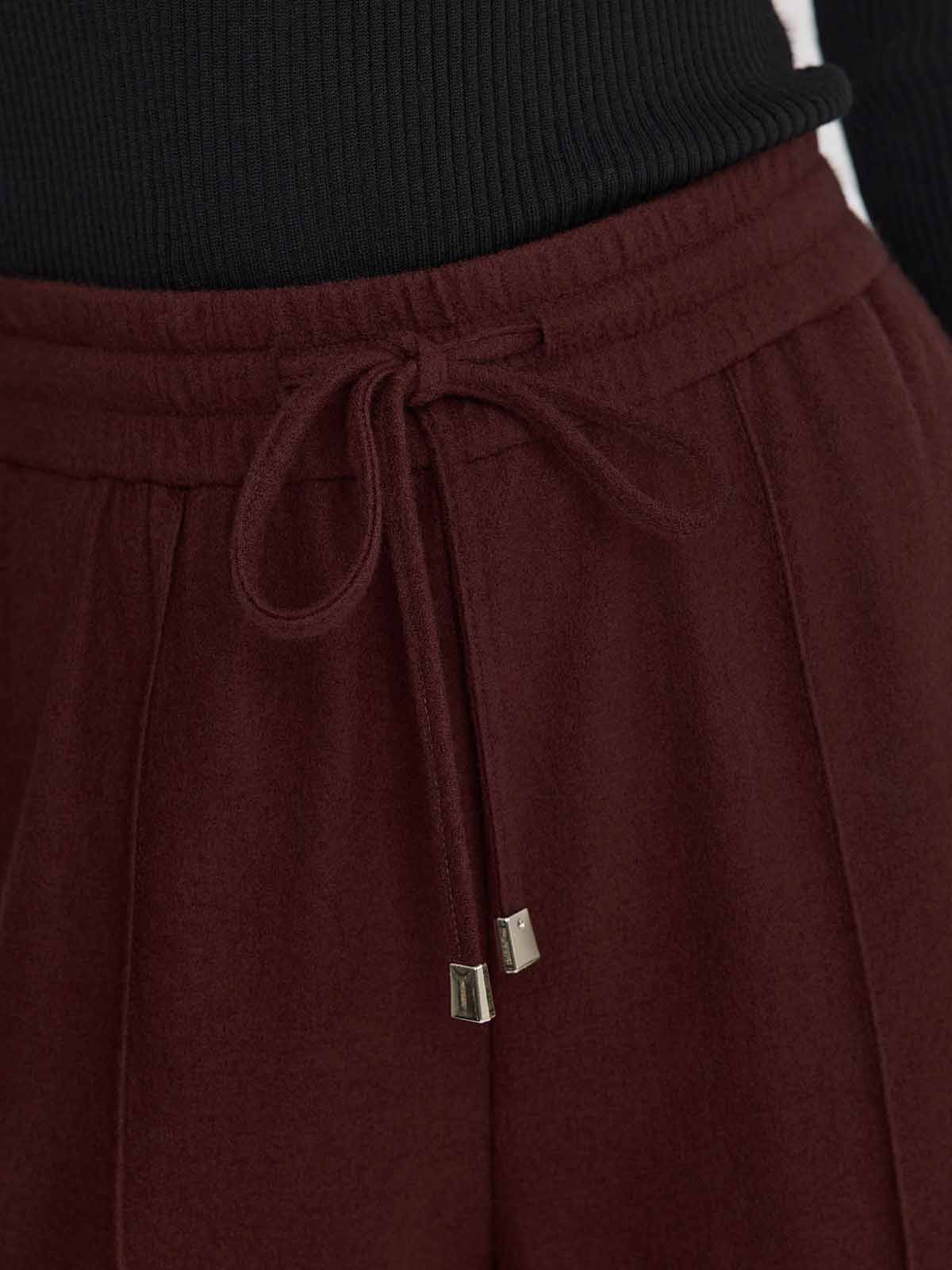 ASOBIO 100% Merino Wool Knit Wide-Leg Pant