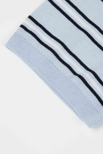 ASOBIO Polo Stripe Knit Top