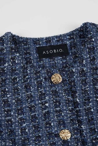 ASOBIO Cropped Tweed Vest