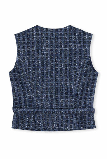ASOBIO Cropped Tweed Vest