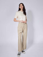 High-Waist Wide-Leg Casual Trousers