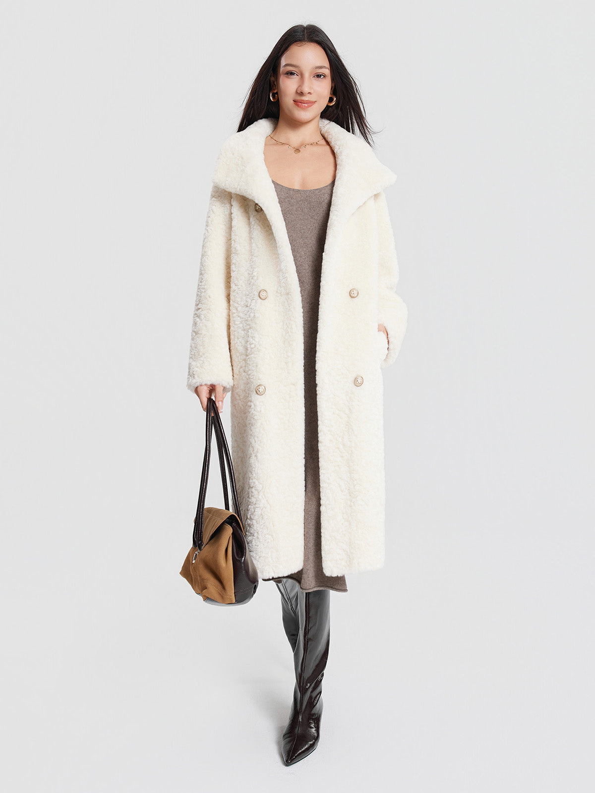 ASOBIO Long Faux Fur Coat