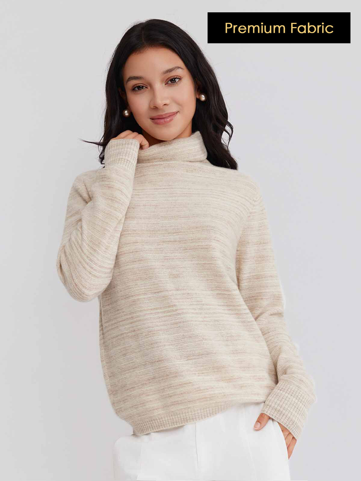 ASOBIO Yak Wool Blend Mélange Pullover Sweater