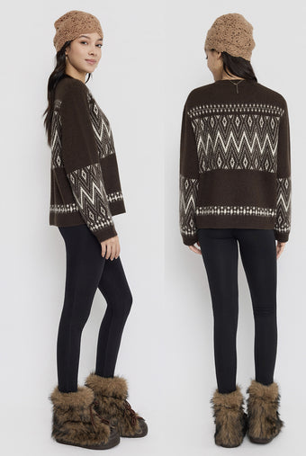 ASOBIO Geometric Yak Wool Sweater