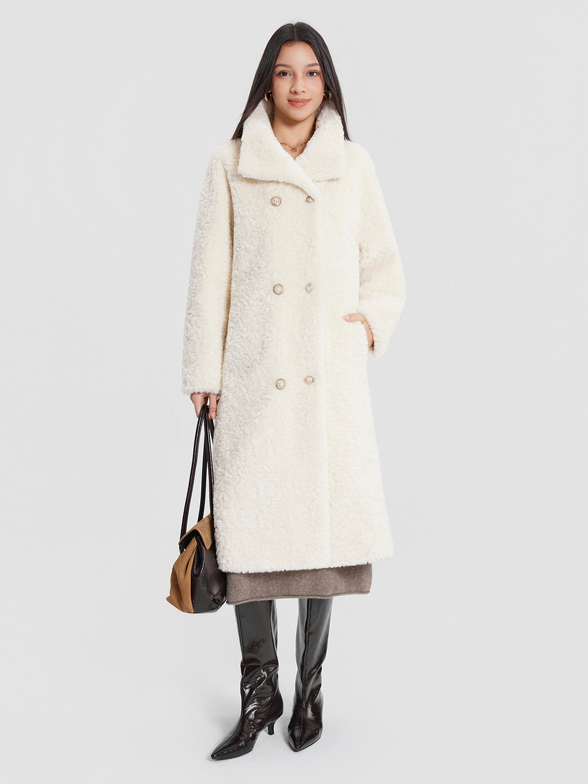 ASOBIO Long Faux Fur Coat