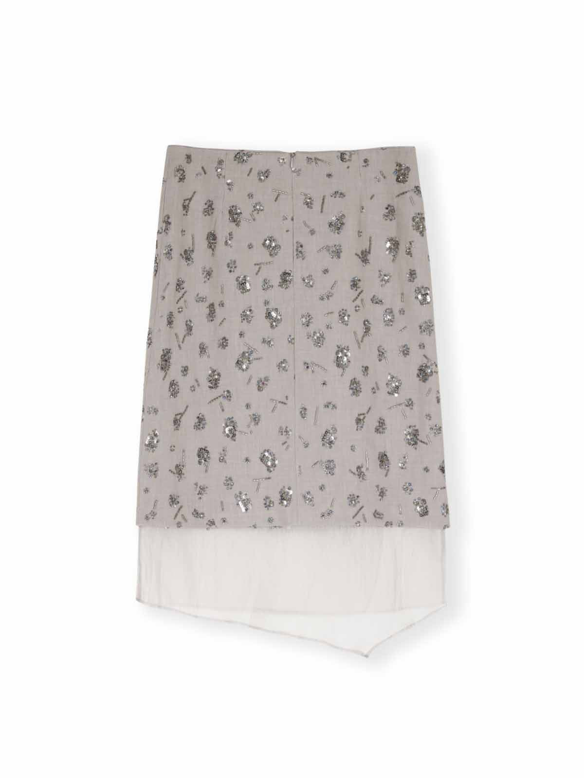 ASOBIO Rhinestone Midi Skirt