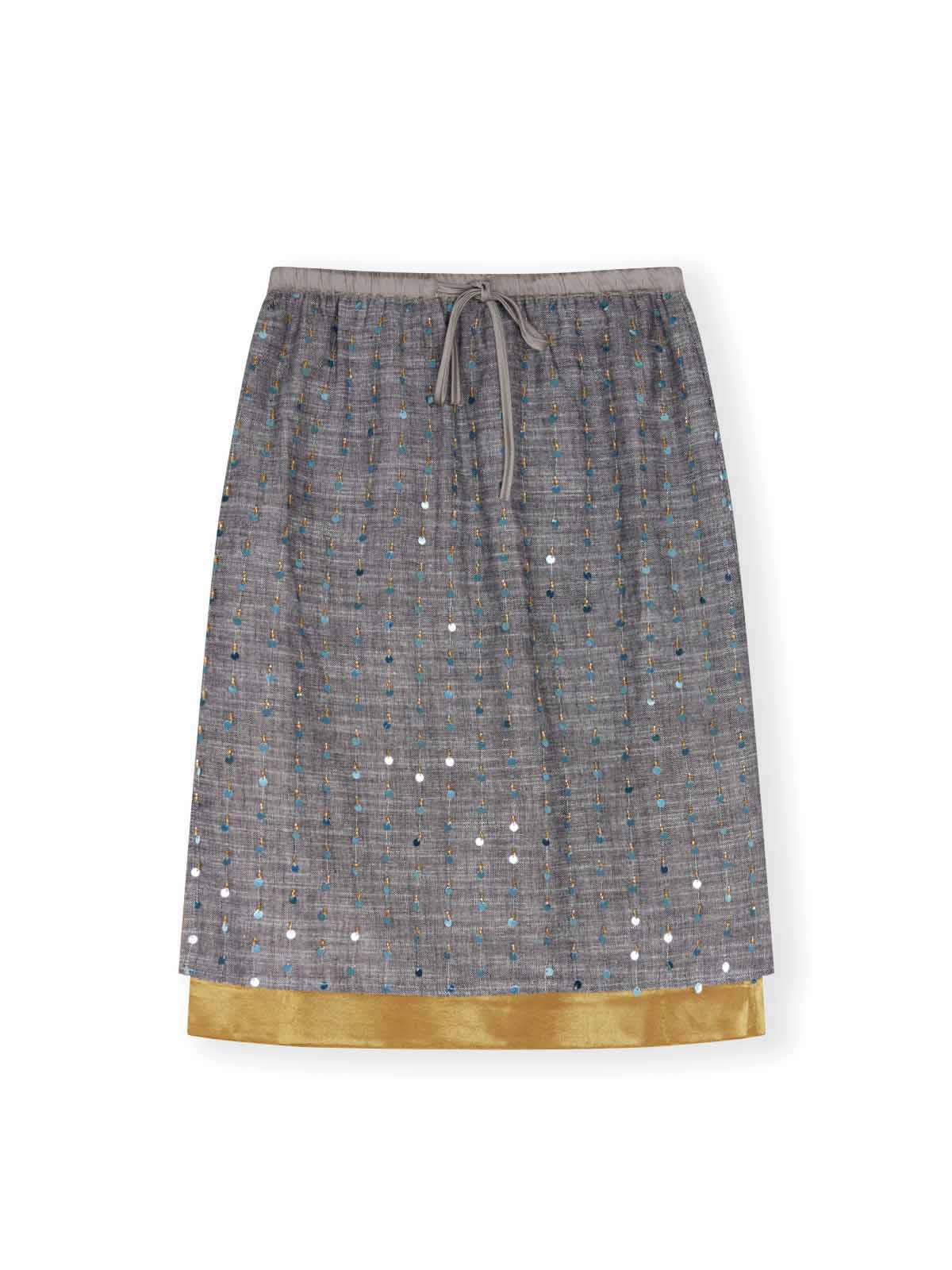 ASOBIO Layered Sequin Skirt