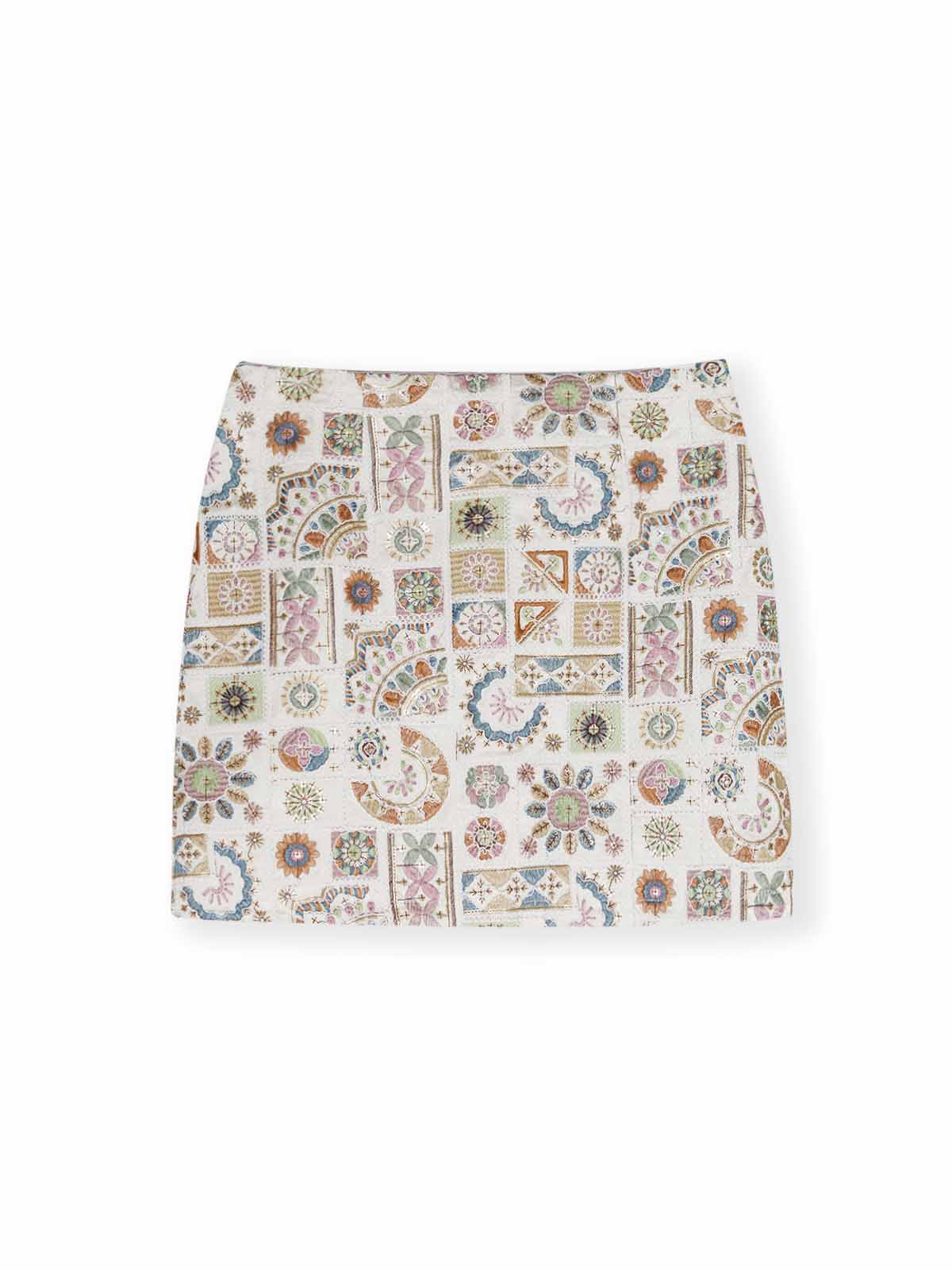 ASOBIO Embroidered Mini Skirt