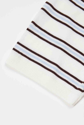 ASOBIO Polo Stripe Knit Top