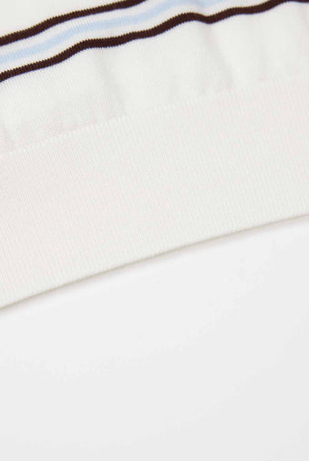ASOBIO Polo Stripe Knit Top