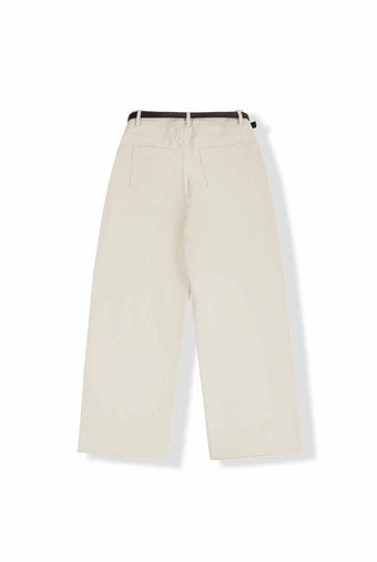 ASOBIO Cropped Belted Cotton Pant