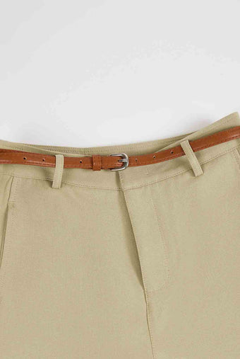 ASOBIO Cropped Belted TENCEL™-Blend Pant