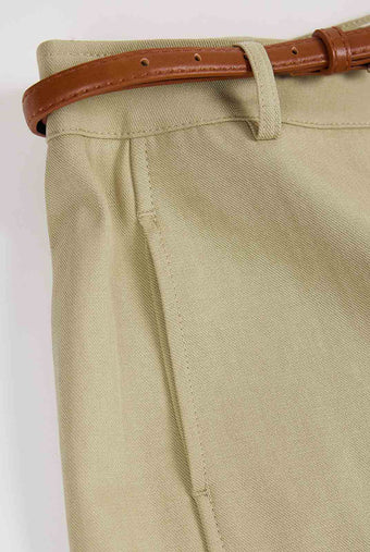 ASOBIO Cropped Belted TENCEL™-Blend Pant