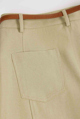 ASOBIO Cropped Belted TENCEL™-Blend Pant