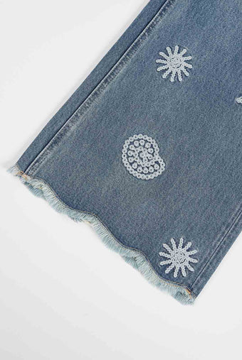 ASOBIO Ocean Print High-Rise Jean