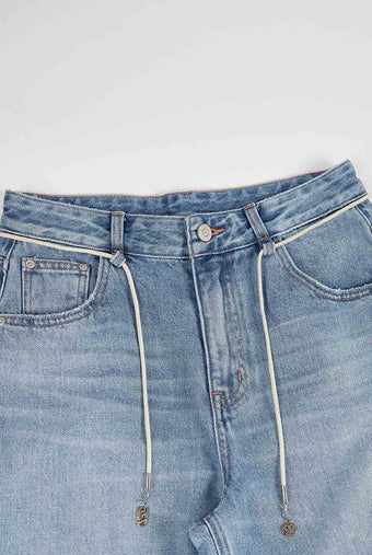 ASOBIO Drawstring Mid-Rise Jean