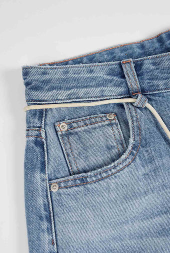 ASOBIO Drawstring Mid-Rise Jean