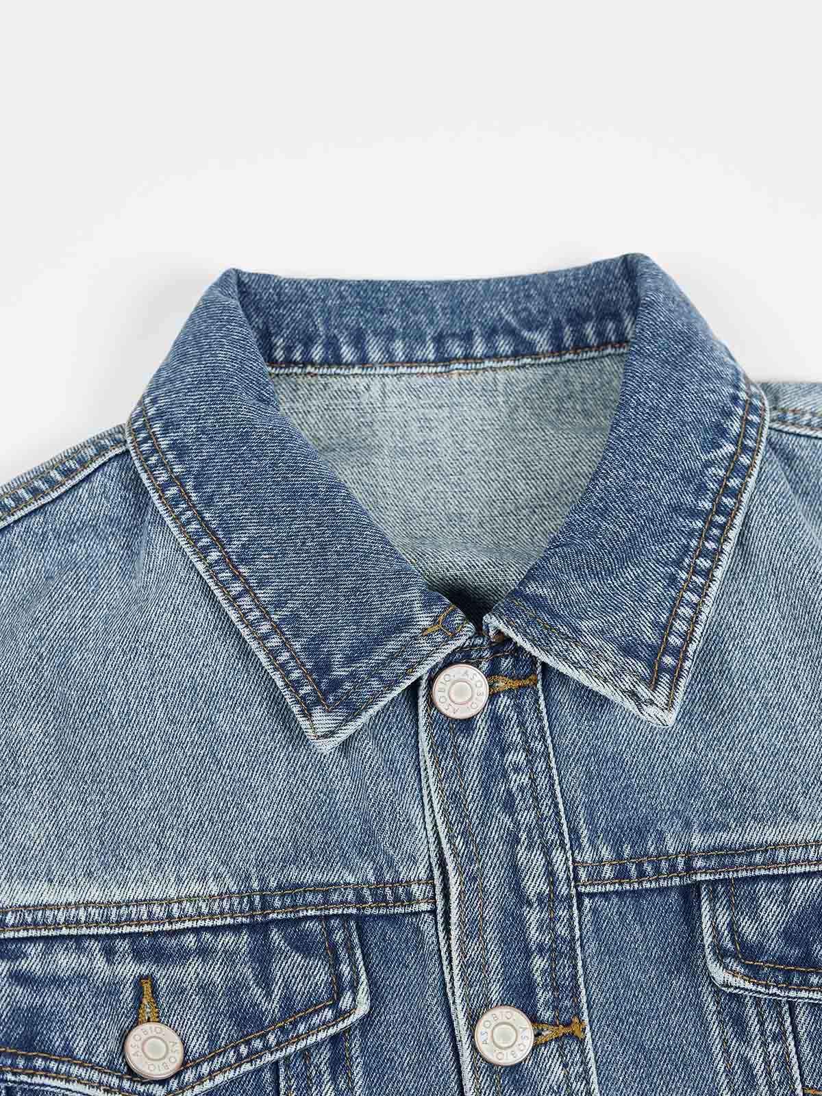 ASOBIO Cropped Utility Denim Jacket