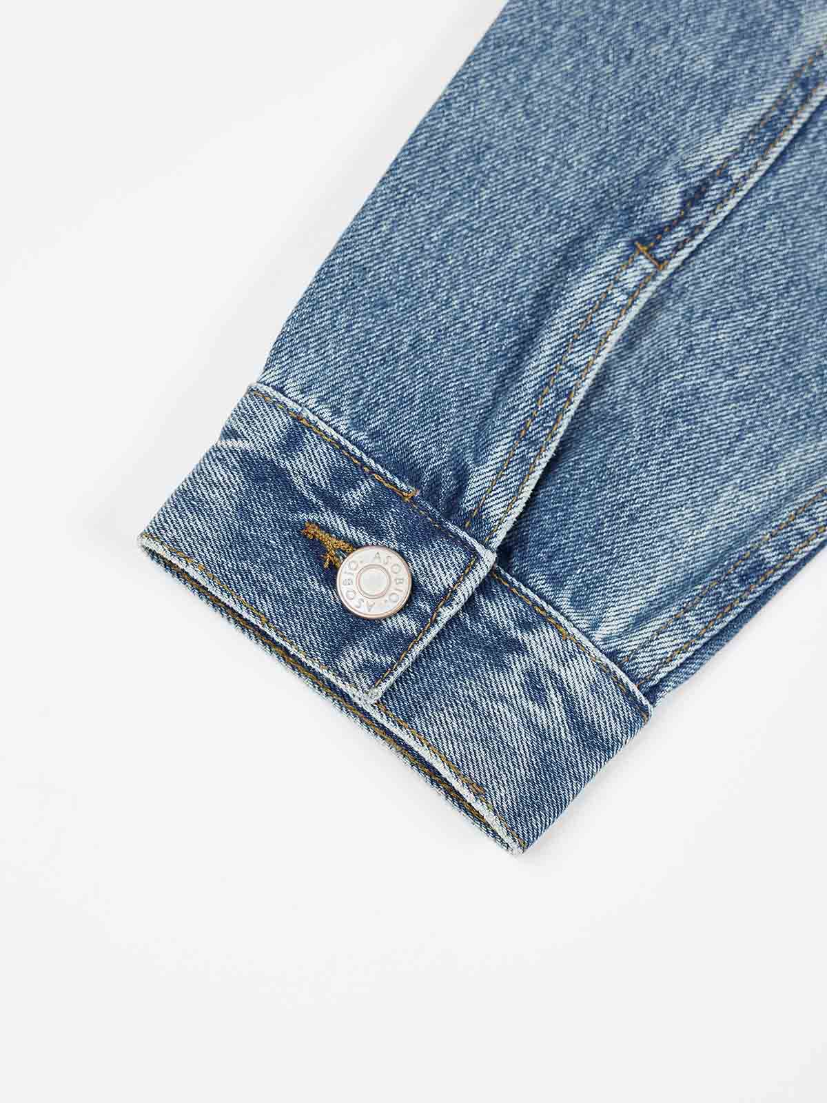 ASOBIO Cropped Utility Denim Jacket