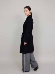 ASOBIO Relaxed Double-Breasted Virgin Wool Long Coat