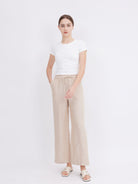 Mid-Rise Loose Straight Linen Pants