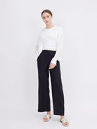 Mid-Rise Loose Straight Linen Pants