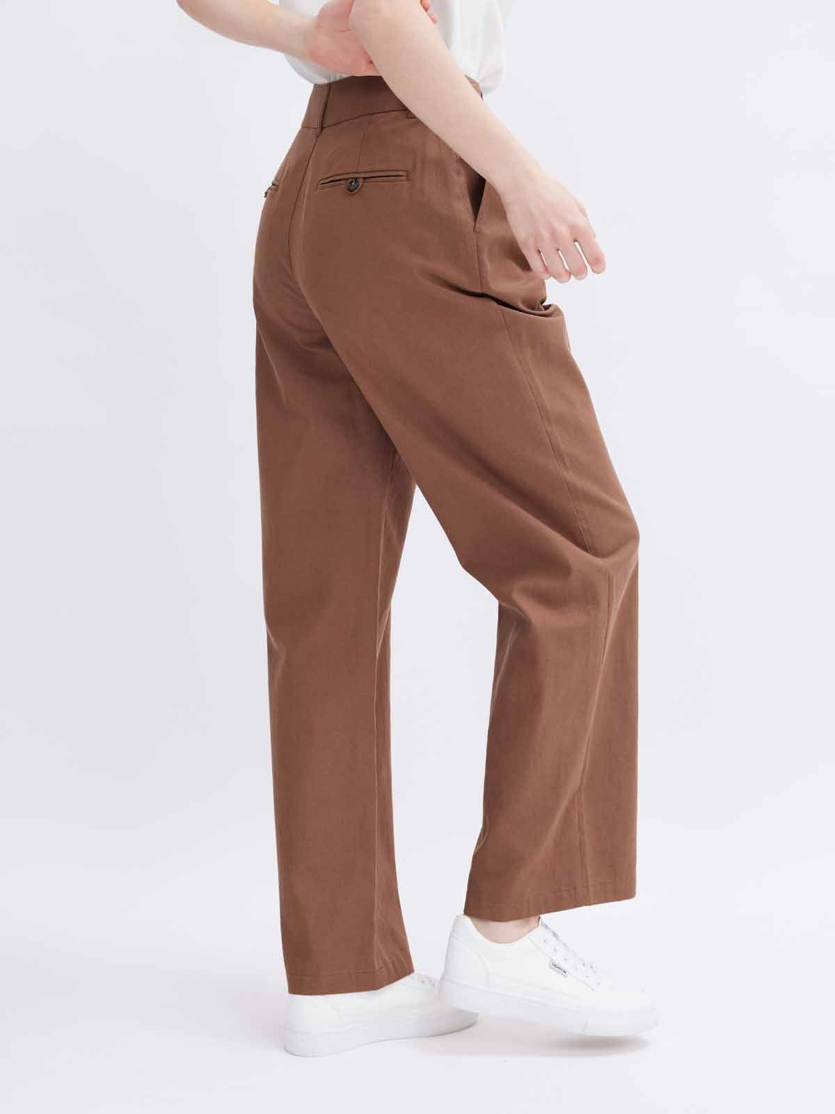 High-Waist Wide-Leg Casual Trousers