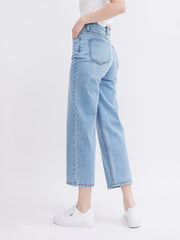 Cropped Denim Straight-Leg Pant