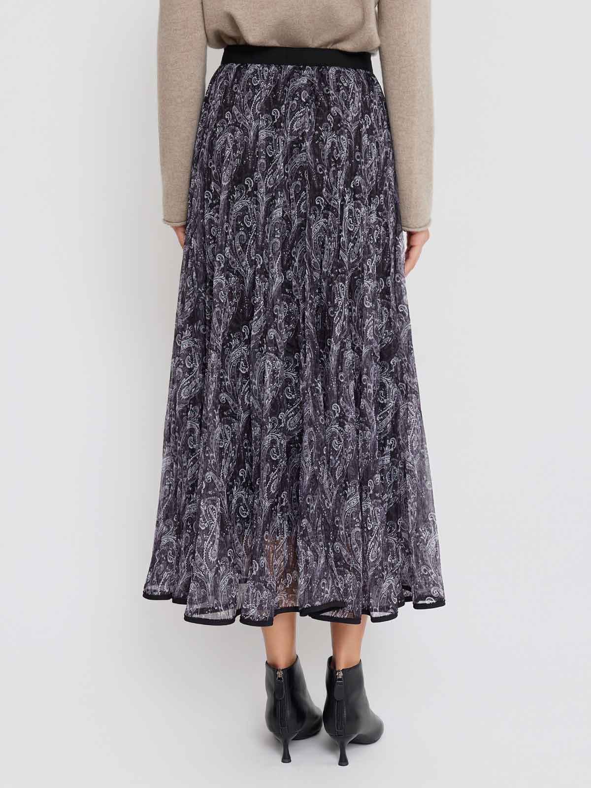ASOBIO Paisley Pleated Maxi Skirt