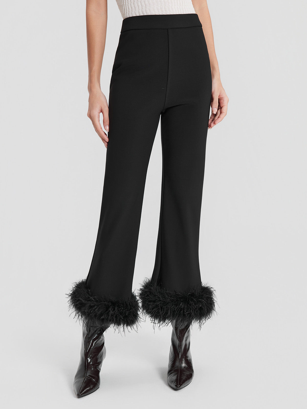 ASOBIO Feather Flare Cropped Pants