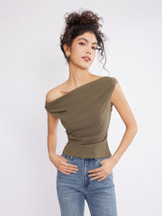 ASOBIO Off-the-Shoulder Knit Top