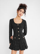 ASOBIO Tweed Mini Dress