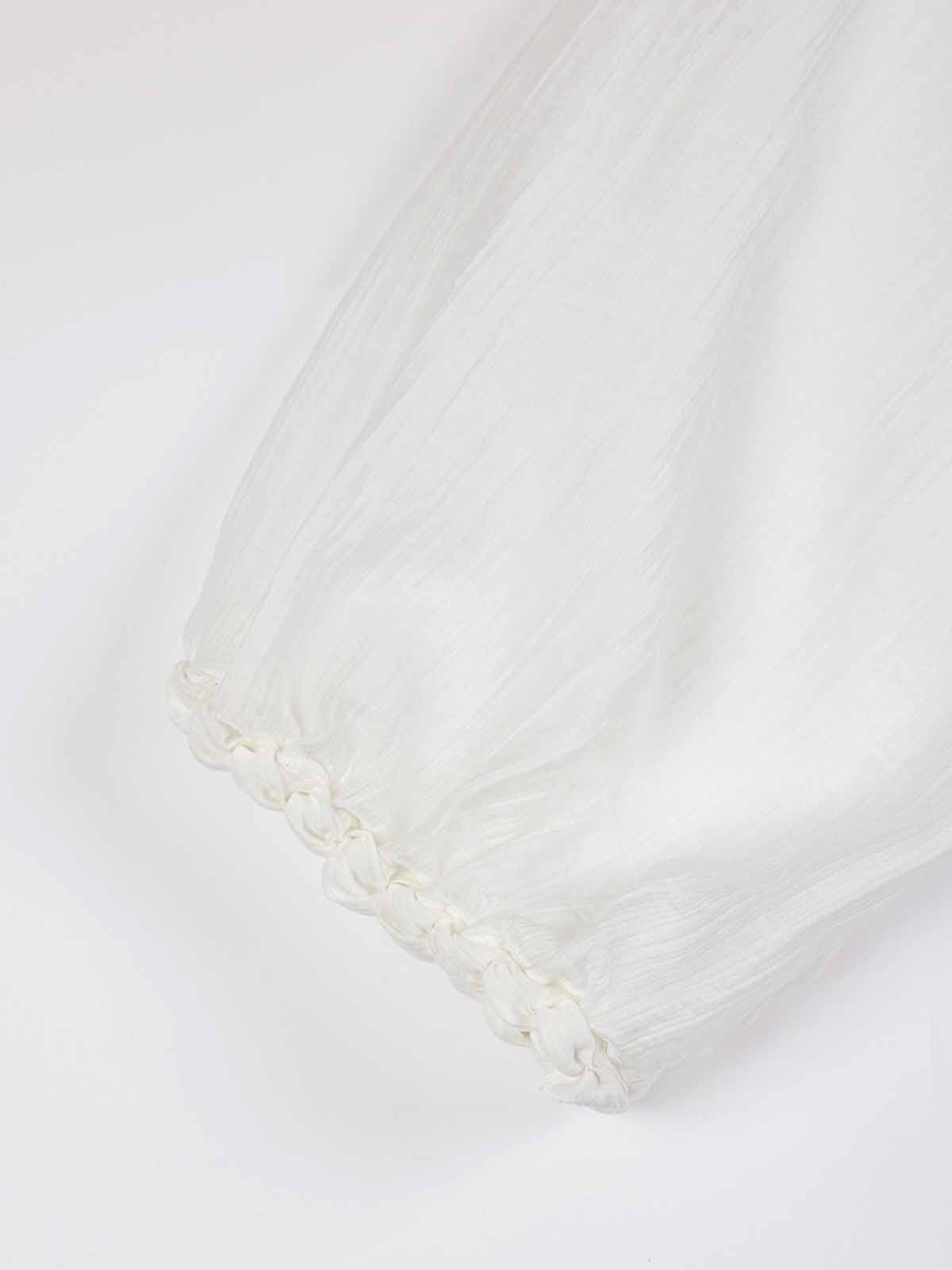 Tencel Textured Pleated Neck Blouse