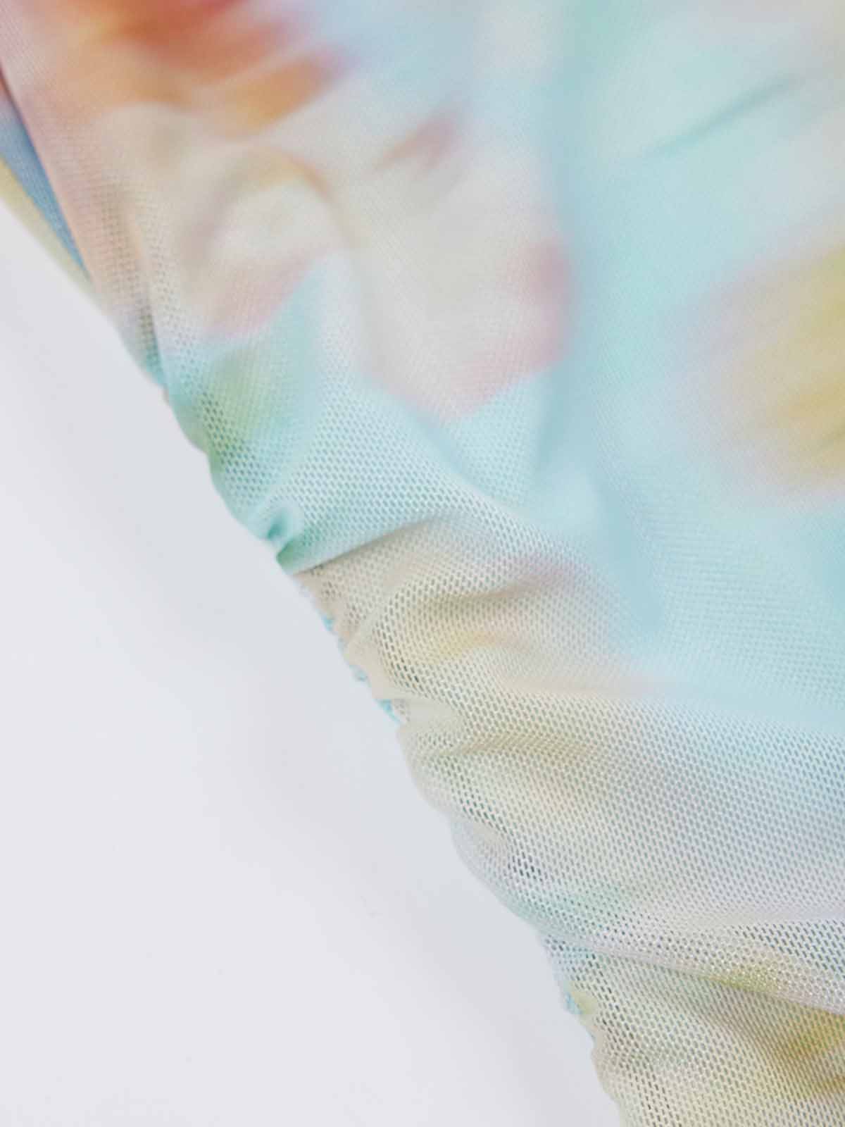 ASOBIO Mesh Ruched Top